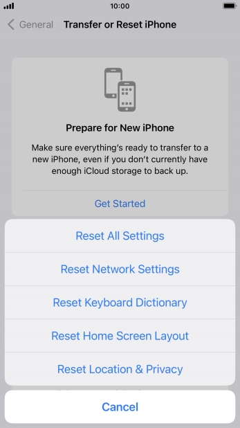 Press Reset All Settings.