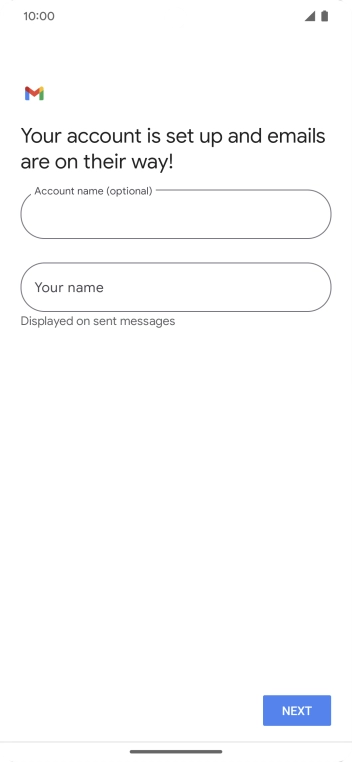 Press the field below 'Account name (optional)' and key in the required name.