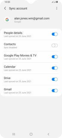Press the indicator next to 'Contacts' to turn on the function.