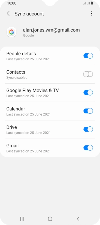 Press the indicator next to 'Contacts' to turn on the function.