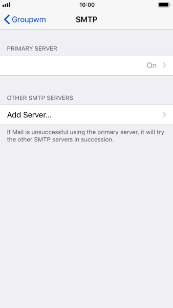 Press the field below 'PRIMARY SERVER'. Press the field below 'PRIMARY SERVER'.