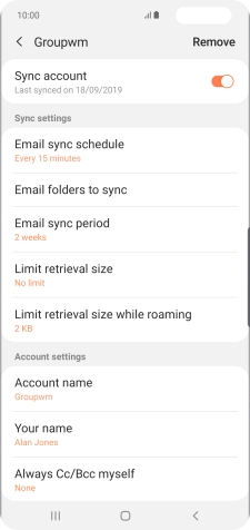 Press the indicator next to 'Sync account' to turn on the function.