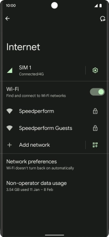 Press the required WiFi network.