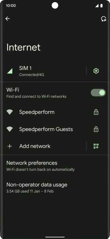 Press the required WiFi network.