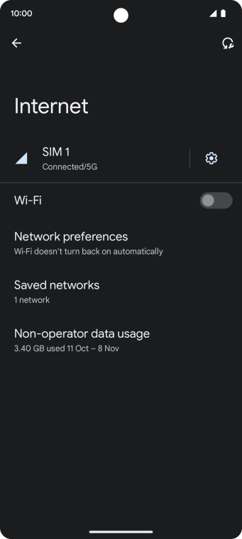 Press the settings icon. Press the settings icon.