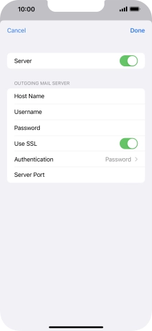 Press the indicator next to 'Use SSL' to turn off the function.