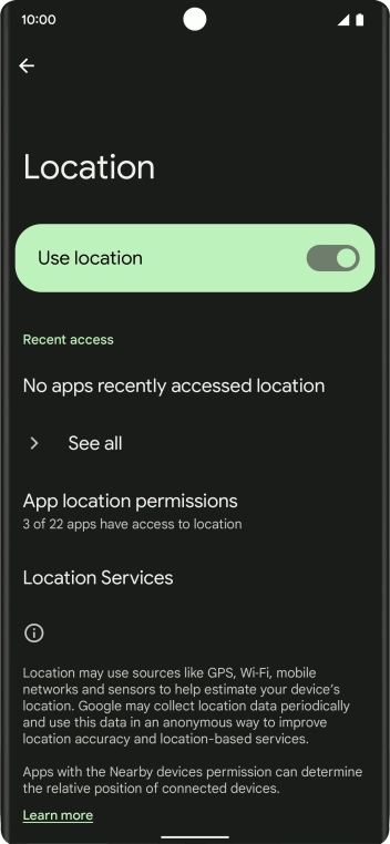 Press App location permissions. Press App location permissions.