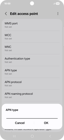 Key in default and press OK.