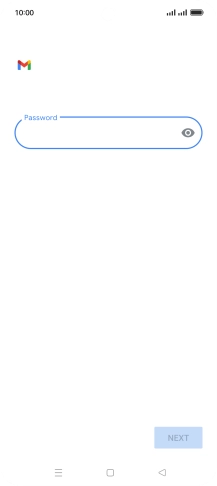 Press the field below 'Password' and key in the password for your email account.