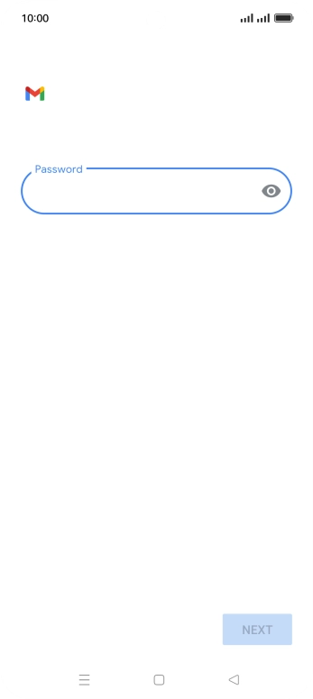 Press the field below 'Password' and key in the password for your email account.