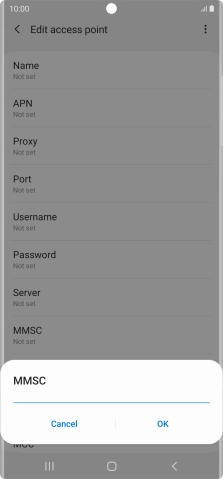 Key in http://mmsc.mms.o2.co.uk:8002 and press OK.