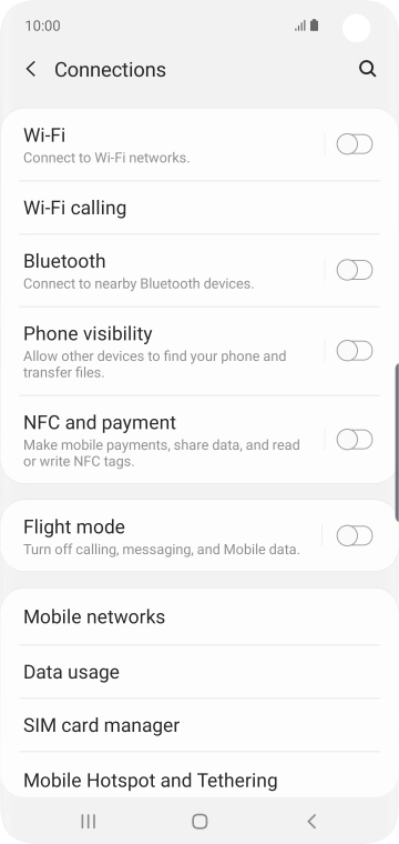 Press Data usage.