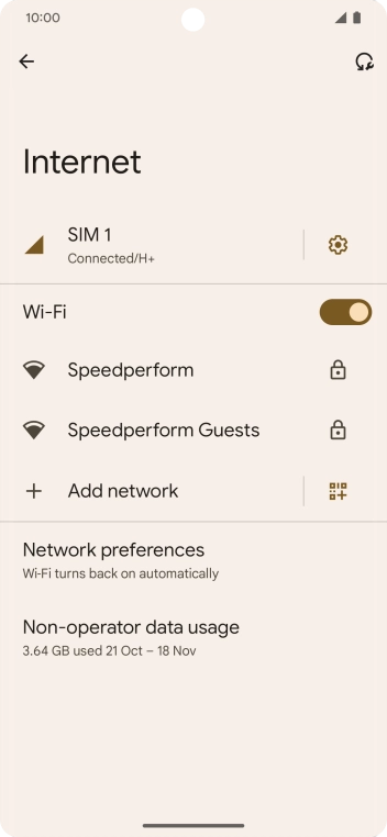 Press the required WiFi network.