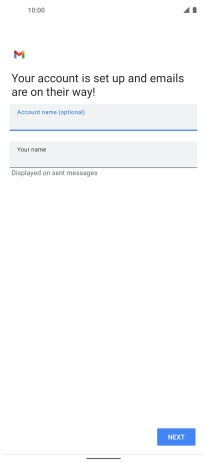 Press the field below 'Your name' and key in the required sender name.