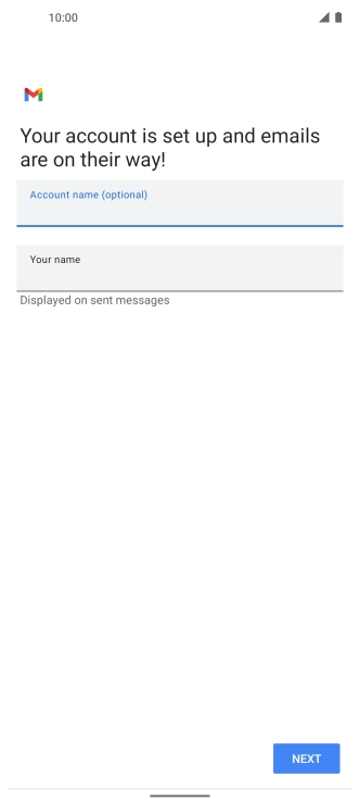 Press the field below 'Your name' and key in the required sender name.