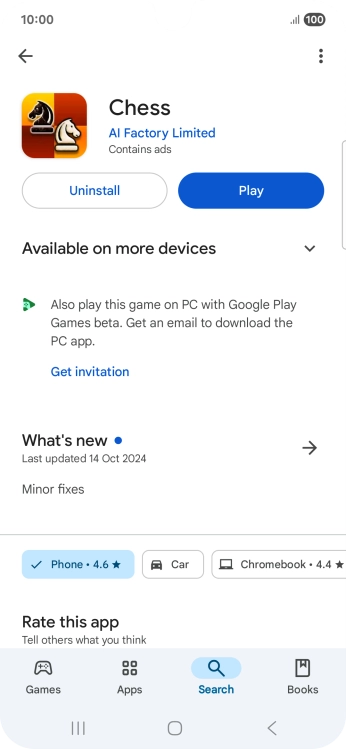 Press Uninstall.