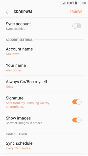 Press the indicator next to 'Sync account'.