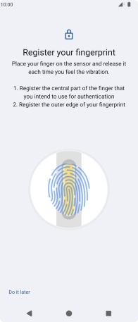Follow the instructions on the screen to create the phone lock code using your fingerprint.
