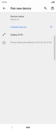 Press the required Bluetooth device and follow the instructions on the screen to pair the device with your phone.