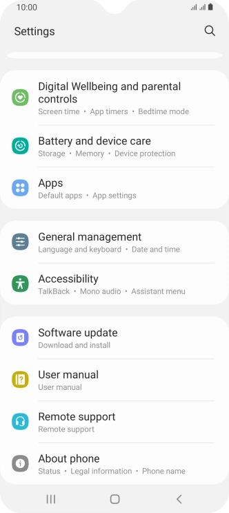 Press Software update.