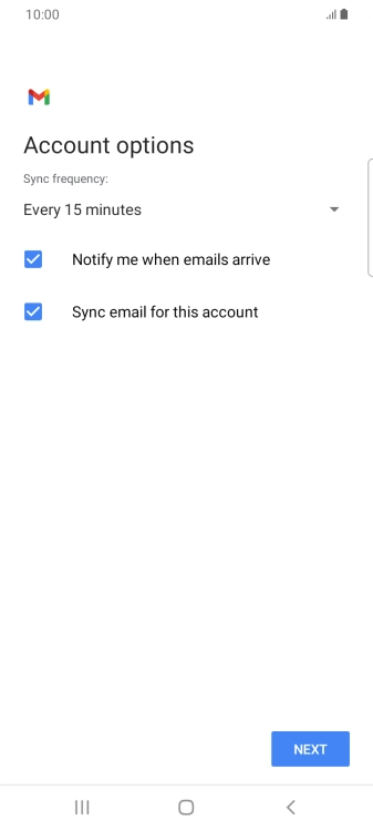 Press the drop down list below 'Sync frequency:'. Press the drop down list below 'Sync frequency:'.