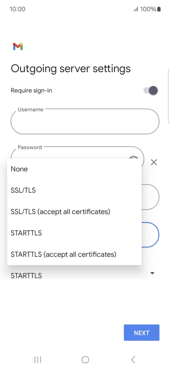 Press SSL/TLS. Press SSL/TLS.