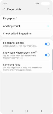 Press the indicator next to the required settings.