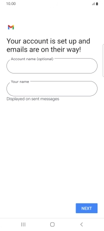 Press the field below 'Account name (optional)' and key in the required name.