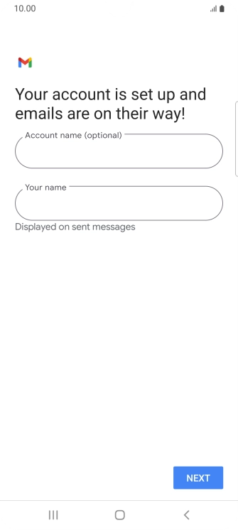 Press the field below 'Account name (optional)' and key in the required name.