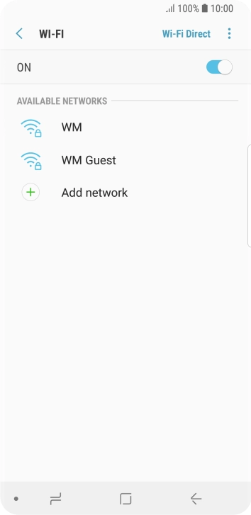 Press the required WiFi network.