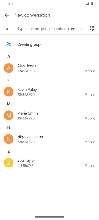 Press the field next to 'To' and key in the first letters of the recipient's name. Press the field next to 'To' and key in the first letters of the recipient's name.