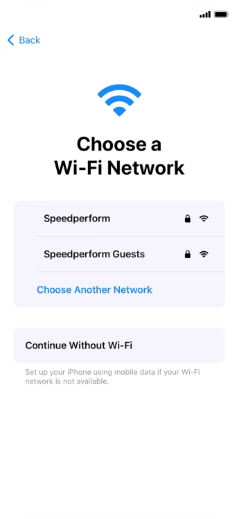 Press the required WiFi network.