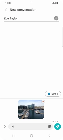 Press the send icon when you've finished your picture message.