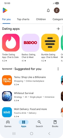 Press the profile icon.