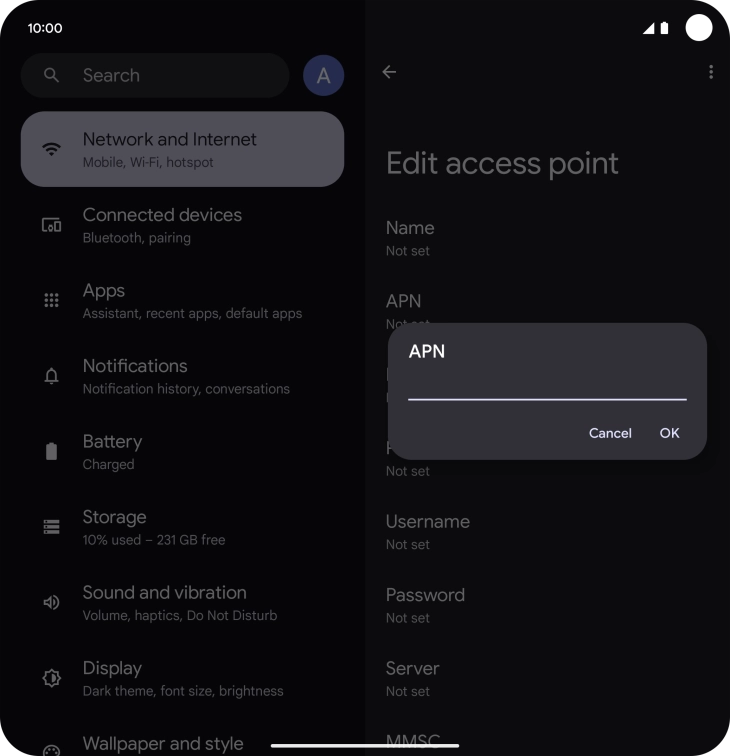 Key in wap.o2.co.uk and press OK.