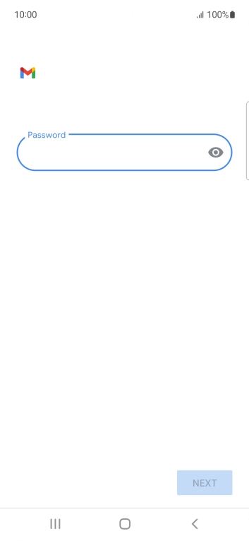 Press the field below 'Password' and key in the password for your email account.
