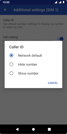Press Show number to turn on caller identification.
