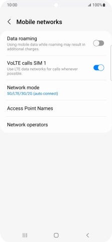 Press Network mode.
