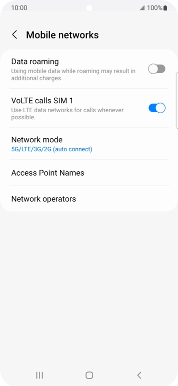 Press Network mode.