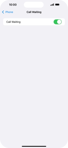 Press the indicator next to 'Call Waiting' to turn the function on or off.