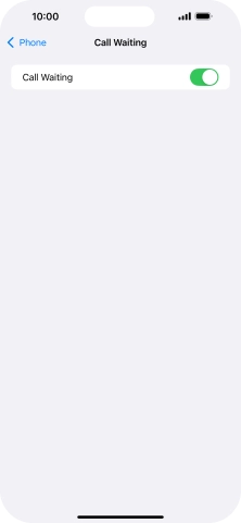Press the indicator next to 'Call Waiting' to turn the function on or off.
