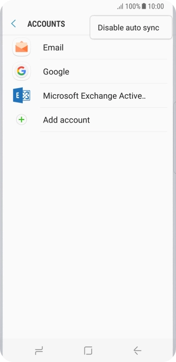 Press Disable auto sync.