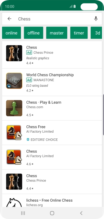 Press the required app.