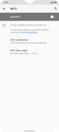 Press the indicator next to 'Use Wi-Fi' to turn on the function.