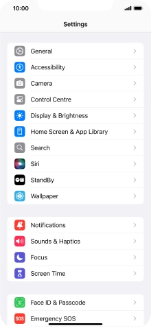 Press Face ID & Passcode.