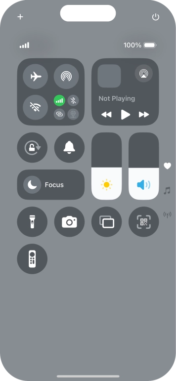 Press the airplane mode icon to turn the function on or off.