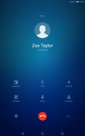 Press the end call icon.
