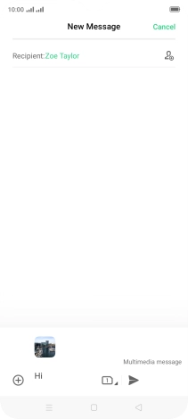 Press the send icon when you've finished your picture message.