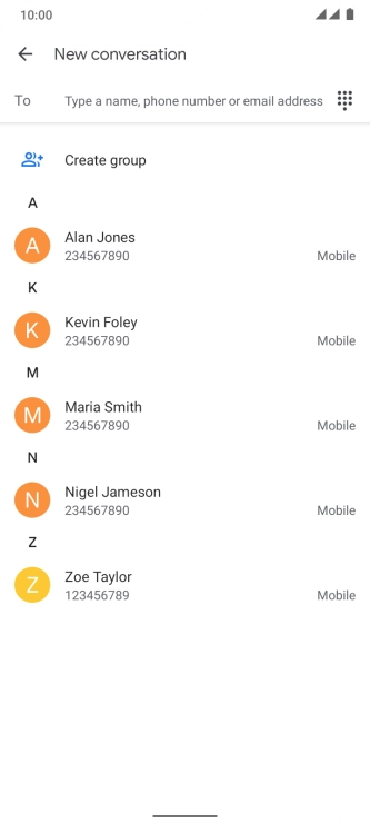 Press the field next to 'To' and key in the first letters of the recipient's name. Press the field next to 'To' and key in the first letters of the recipient's name.