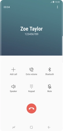 Press the end call icon.